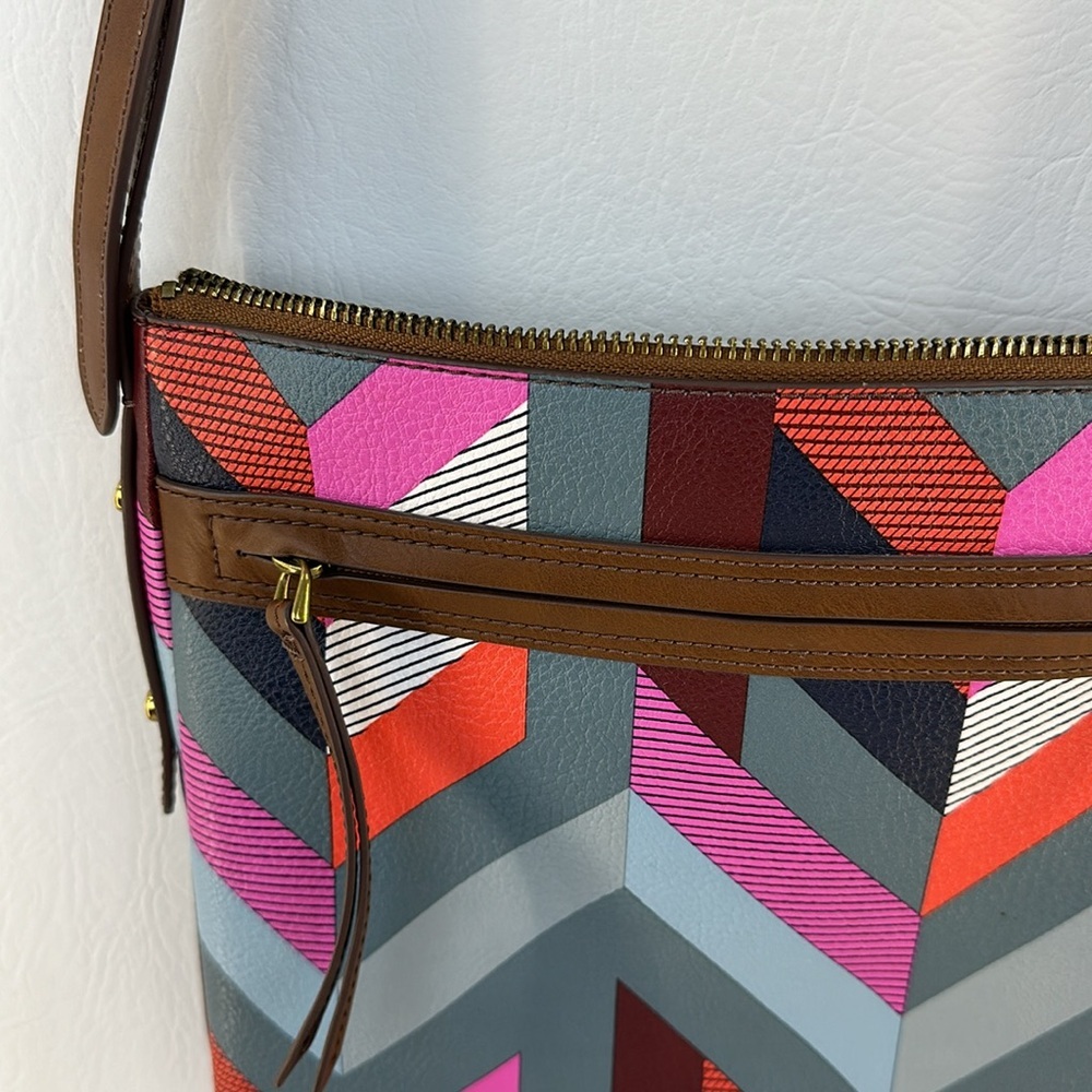 Fossil Colorful Chevron Pattern Crossbody Bag - image 4